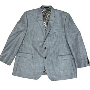 Chaps Men's 50R Classic Gray Two Button‎ Blazer Sport Coat Paisley Lining